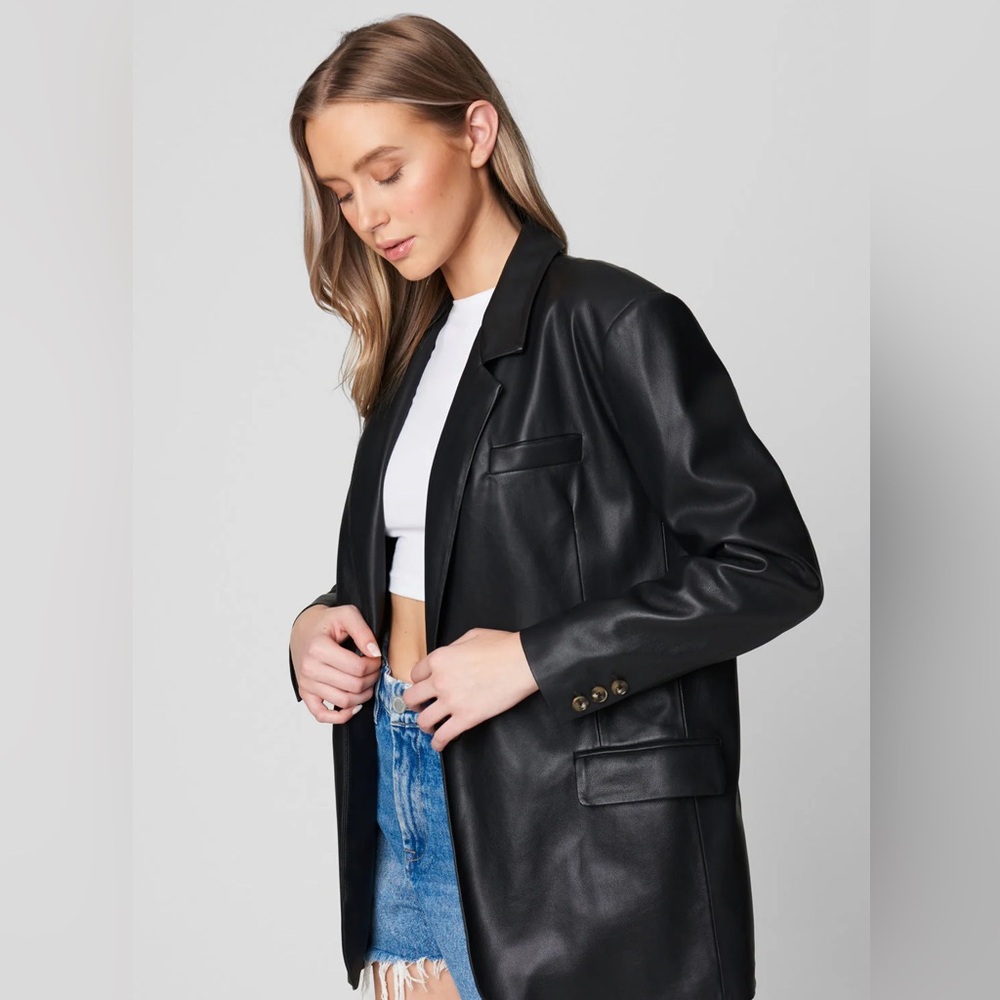 Black Leather Blazer XS
